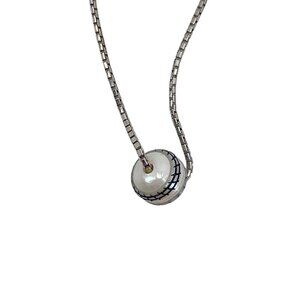 Sterling Silver 925 Necklace With Baseball / SoftBall Pendant